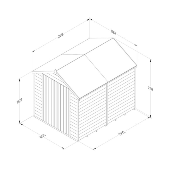 Apex Shed Overlap Pressure Treated 8ft x 6ft No Window