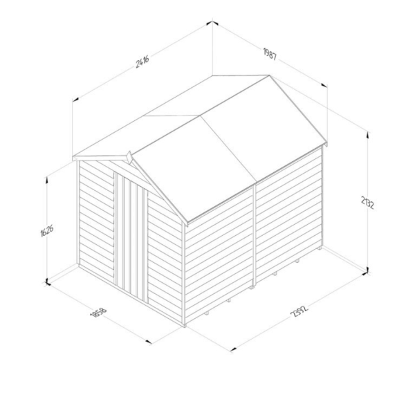 Apex Shed Overlap Pressure Treated 8ft x 6ft No Window