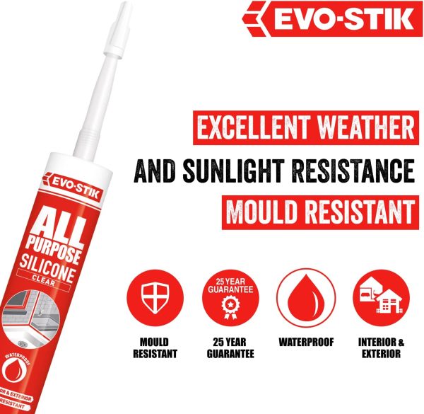 Evo Stik All Purpose Clear Flexible Silicone Sealant