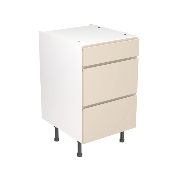 Ultramatt Cashmere 500 Base Unit 3 Drawer 720mm x 500mm x 570mm