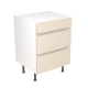 Ultramatt Cashmere 800 Base Unit 3 Drawer 720mm x 800mm x 570mm