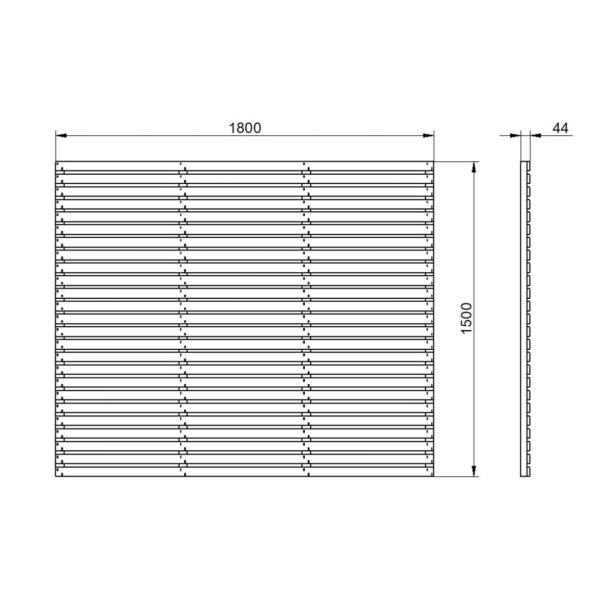 Pressure Treated Contemporary Slatter Fence Panel 1500mm x 1800mm