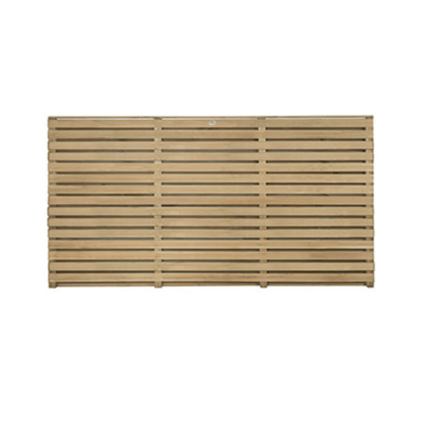 Pressure Treated Contemporary Double Slatted Fence Panel 910mm x 1800mm